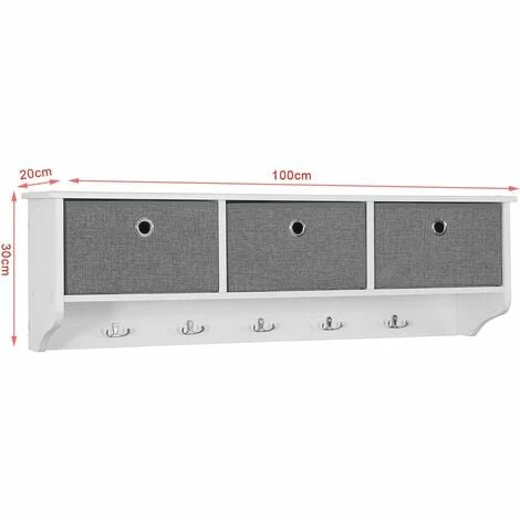 SoBuy Hallway Furniture Set, Storage Bench And Wall Storage Cabinet,FSR101-W+FRG282-W 3 SoBuy Hallway Furniture Set, Storage Bench And Wall Storage Cabinet,FSR101-W+FRG282-W - Image 3