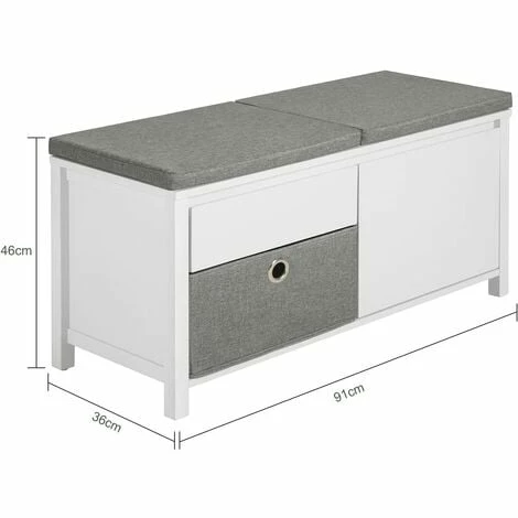 SoBuy Hallway Furniture Set, Storage Bench And Wall Storage Cabinet,FSR101-W+FRG282-W 5 SoBuy Hallway Furniture Set, Storage Bench And Wall Storage Cabinet,FSR101-W+FRG282-W - Image 5