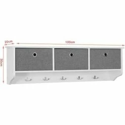 SoBuy Hallway Furniture Set,2 Drawers Storage Bench Racks And Wall Storage Cabinet,FSR90-W-FRG282-W 7 SoBuy Hallway Furniture Set,2 Drawers Storage Bench Racks And Wall Storage Cabinet,FSR90-W-FRG282-W -SOBUY Shop 58660553 3