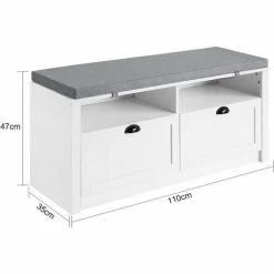 SoBuy Hallway Furniture Set,2 Drawers Storage Bench Racks And Wall Storage Cabinet,FSR90-W-FRG282-W 9 SoBuy Hallway Furniture Set,2 Drawers Storage Bench Racks And Wall Storage Cabinet,FSR90-W-FRG282-W -SOBUY Shop 58660553 5