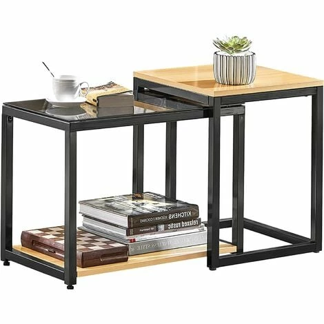 SoBuy Nesting Side Table,2 Pieces,FBT35-SCH 1 SoBuy Nesting Side Table,2 Pieces,FBT35-SCH