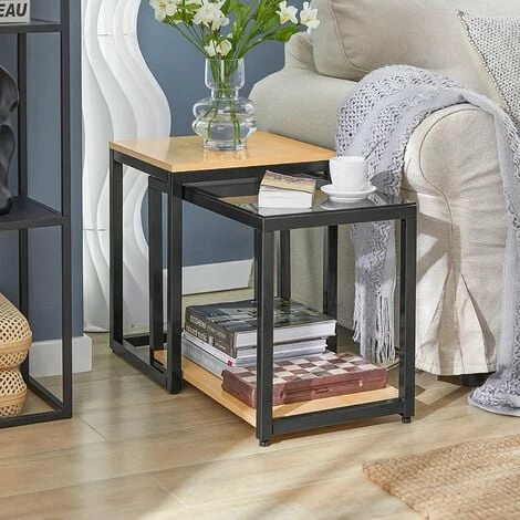 SoBuy Nesting Side Table,2 Pieces,FBT35-SCH 4 SoBuy Nesting Side Table,2 Pieces,FBT35-SCH - Image 4