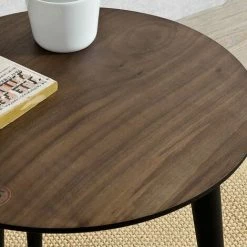 SoBuy Set Of 2,Round Wooden Side Nesting Table,FBT40-BR -SOBUY Shop 5890644 3