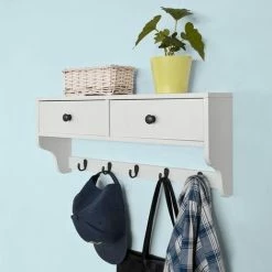 SoBuy Wall Display Storage Unit With Drawers & HooksFRG178-W -SOBUY Shop 5890660 3