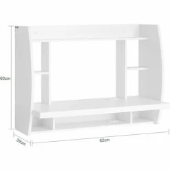 SoBuy Home Office Wall-mounted Table Desk With Shelves,White,FWT18-W 9 SoBuy Home Office Wall-mounted Table Desk With Shelves,White,FWT18-W -SOBUY Shop 5890688 5