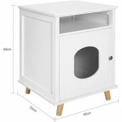 SoBuy Bedside Cabinet Nightstand With Cat House,HAT01-W -SOBUY Shop 59337971 4