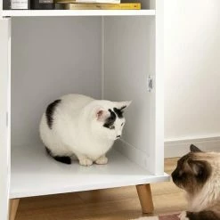 SoBuy Bedside Cabinet Nightstand With Cat House,HAT01-W -SOBUY Shop 59337971 5