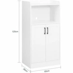 SoBuy Sideboard With 2 Shelves 2 Doors Microwave Cabinet,FSB47-W -SOBUY Shop 59941680 3