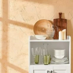 SoBuy Sideboard With 2 Shelves 2 Doors Microwave Cabinet,FSB47-W -SOBUY Shop 59941680 4