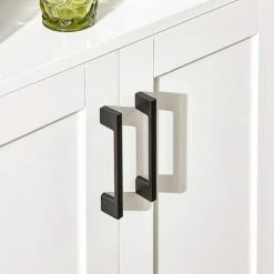 SoBuy Sideboard With 2 Shelves 2 Doors Microwave Cabinet,FSB47-W -SOBUY Shop 59941680 5