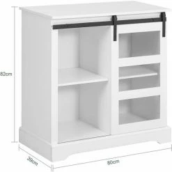 SoBuy Sideboard With Glass Sliding Door Storage Cabinet Cupboard,FSB46-W -SOBUY Shop 59941883 3