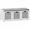 SoBuy Shoe Storage Bench With Drawers & Cushion,FSR23-W