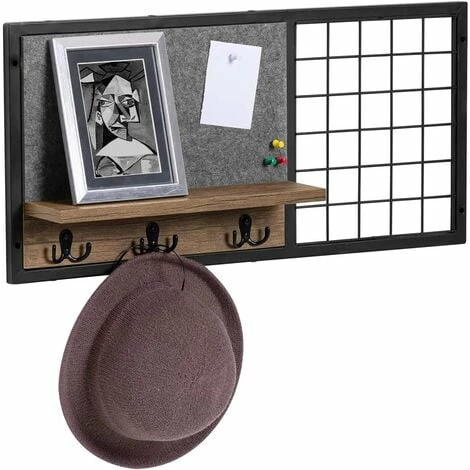 SoBuy Wall Coat Rack With Felt Board And Metal Grid,FHK20-N 1 SoBuy Wall Coat Rack With Felt Board And Metal Grid,FHK20-N