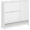 SoBuy Hallway Shoe Cabinet Shoe Storage Cupboard Organizer Unit With 2 Flip-drawers,FSR114-W