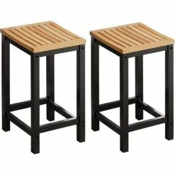 SoBuy Set Of 2 Wooden Kitchen Breakfast Bar Stool Kitchen Stool Dining Stool,FST29-SCHx2