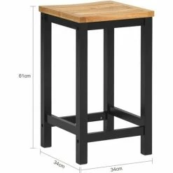 SoBuy Set Of 2 Wooden Kitchen Breakfast Bar Stool Kitchen Stool Dining Stool,FST29-SCHx2 -SOBUY Shop 60743740 3