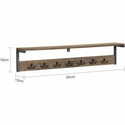 SoBuy Wall Coat Rack Wall Shelf Wall Hanging Shelf Hook Rack,FHK27-N 7 SoBuy Wall Coat Rack Wall Shelf Wall Hanging Shelf Hook Rack,FHK27-N -SOBUY Shop 60743770 3