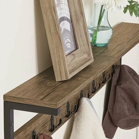 SoBuy Wall Coat Rack Wall Shelf Wall Hanging Shelf Hook Rack,FHK27-N 5 SoBuy Wall Coat Rack Wall Shelf Wall Hanging Shelf Hook Rack,FHK27-N - Image 5