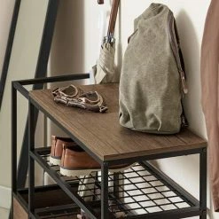 SoBuy Hallway 4 Tiers Shoe Rack Shoe Organizer With Umbrella Stand,FSR112-N -SOBUY Shop 60743863 4