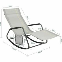 SoBuy Outdoor Garden Rocking Chair Relaxing Chair Recliner Sun Lounger,OGS47-HG -SOBUY Shop 60743922 3