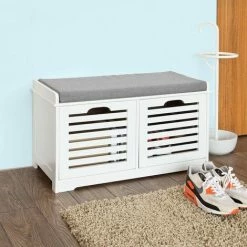 SoBuy Shoe Storage Bench With 2 Drawers & Cushion,FSR23-K-W 7 SoBuy Shoe Storage Bench With 2 Drawers & Cushion,FSR23-K-W -SOBUY Shop 6102146 3