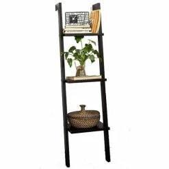 SoBuy Wood 3 Tiers Storage Display Wall Shelf,FRG32-SCH, Black
