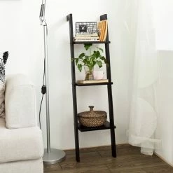 SoBuy Wood 3 Tiers Storage Display Wall Shelf,FRG32-SCH, Black -SOBUY Shop 6102150 3