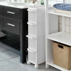 SoBuy 4 Drawers Kitchen Slide Out Cupboard, FRG41-W -SOBUY Shop 6102153 4