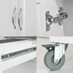 SoBuy Kitchen Storage Trolley Cart With Bamboo Top,FKW13-WN 9 SoBuy Kitchen Storage Trolley Cart With Bamboo Top,FKW13-WN -SOBUY Shop 6102186 5