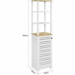 SoBuy Bathroom Tall Cabinet Bathroom Cabinet Storage Cabinet,BZR43-W -SOBUY Shop 61186763 3