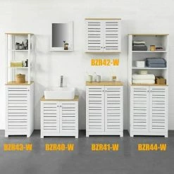 SoBuy Bathroom Tall Cabinet Bathroom Cabinet Storage Cabinet,BZR43-W -SOBUY Shop 61186763 5