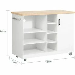 SoBuy Kitchen Island Kitchen Cabinet Cupboard ,FKW105-WN -SOBUY Shop 65442333 4
