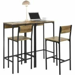 SoBuy Bar Set-2 Bar Tables And 2 Stools,OGT42-F