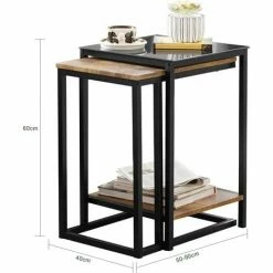 SoBuy Nesting Tables Set Of 2 Coffee Tables,FBT99-F -SOBUY Shop 65442338 4