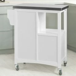 SoBuy Kitchen Storage Trolley, Stainless Steel Worktop & Louvre Door,FKW37-W 9 SoBuy Kitchen Storage Trolley, Stainless Steel Worktop & Louvre Door,FKW37-W -SOBUY Shop 6614191 5