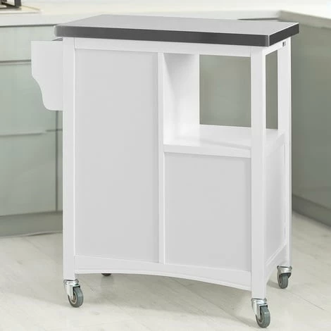 SoBuy Kitchen Storage Trolley, Stainless Steel Worktop & Louvre Door,FKW37-W 5 SoBuy Kitchen Storage Trolley, Stainless Steel Worktop & Louvre Door,FKW37-W - Image 5