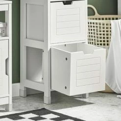 SoBuy Tall Bathroom Storage Cabinet With 3 Shelves And 2 Drawers FRG126-W 8 SoBuy Tall Bathroom Storage Cabinet With 3 Shelves And 2 Drawers FRG126-W -SOBUY Shop 6614205 4