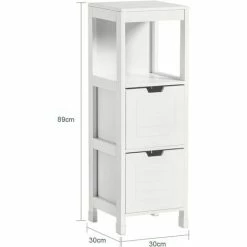 SoBuy Bathroom Storage Cabinet Unit With 1 Shelf And 2 Drawers FRG127-W -SOBUY Shop 6614206 5