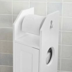 SoBuy Toilet Paper Roll Holder Freestanding Wood Bathroom Cabinet,FRG135-W -SOBUY Shop 6614208 4