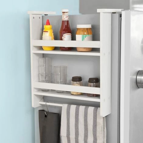 SoBuy Refrigerator Hanging Kitchen Spice Holder Rack,White,FRG149-W 1 SoBuy Refrigerator Hanging Kitchen Spice Holder Rack,White,FRG149-W