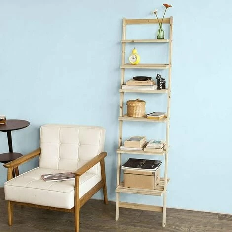 SoBuy 6 Tiers Wall Shelf Ladder Shelf Bookcase , FRG161-N 2 SoBuy 6 Tiers Wall Shelf Ladder Shelf Bookcase , FRG161-N - Image 2