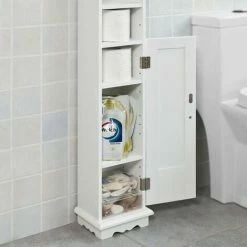 SoBuy Wooden Bathroom Toilet Paper Storage Cabinet FRG177-W -SOBUY Shop 6614216 3