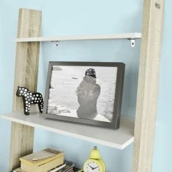 SoBuy 3-Tiers Ladder Bookcases And Shelving Unit With Storage Cabinet,FRG110-WN -SOBUY Shop 6614228 4