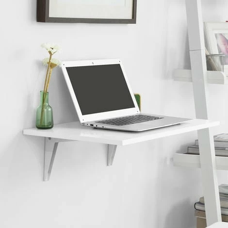 SoBuy Wood Wall-mounted Folding Reading Desk White,FWT21-W 1 SoBuy Wood Wall-mounted Folding Reading Desk White,FWT21-W