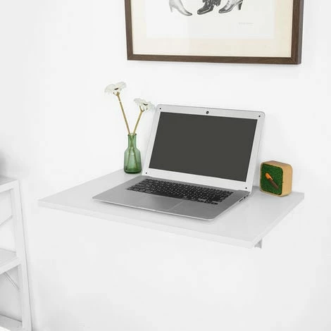 SoBuy Wood Wall-mounted Folding Reading Desk White,FWT21-W 3 SoBuy Wood Wall-mounted Folding Reading Desk White,FWT21-W - Image 3