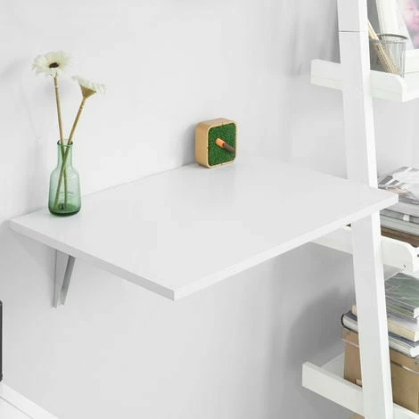 SoBuy Wood Wall-mounted Folding Reading Desk White,FWT21-W 4 SoBuy Wood Wall-mounted Folding Reading Desk White,FWT21-W - Image 4