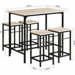 SoBuy Wood Kitchen Patio Dining Furniture,Table & Stools,OGT11-N -SOBUY Shop 6614263 5