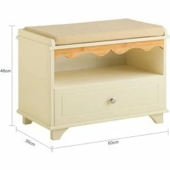 SoBuy Hallway Storage Bench Shoe Bench Shoe Rack Shoe Cabinet With Drawer And Seat Cushion Cream,FSR123-MI -SOBUY Shop 67396868 4