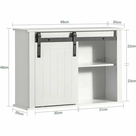 SoBuy Bathroom Wall Cabinet Wall Mounted Storage Cabinet,BZR71-W 4 SoBuy Bathroom Wall Cabinet Wall Mounted Storage Cabinet,BZR71-W - Image 4