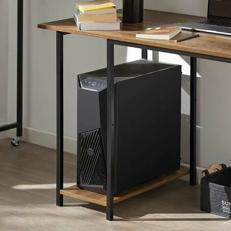 SoBuy Home Office Table Desk Computer Desk Standing Desk Sit Stand Desk Rotatable Desk With 2 Desktops And 2 Shelves,FWT93-F 3 SoBuy Home Office Table Desk Computer Desk Standing Desk Sit Stand Desk Rotatable Desk With 2 Desktops And 2 Shelves,FWT93-F - Image 3